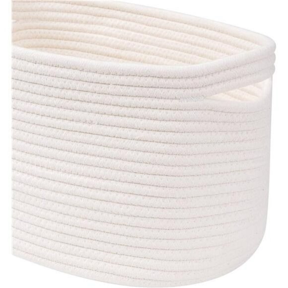 Cotton Rope Storage Baskets Set Woven Cube Shelf Bins Closet Organizer - Picture 3 of 7